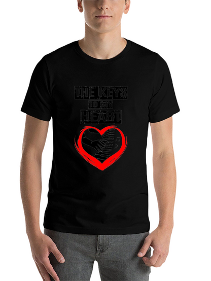 The Keys To My Heart Graphic Black T-Shirt