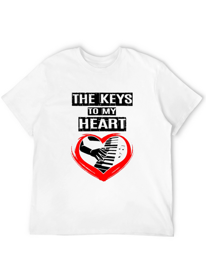 The Keys To My Heart Graphic Black T-Shirt