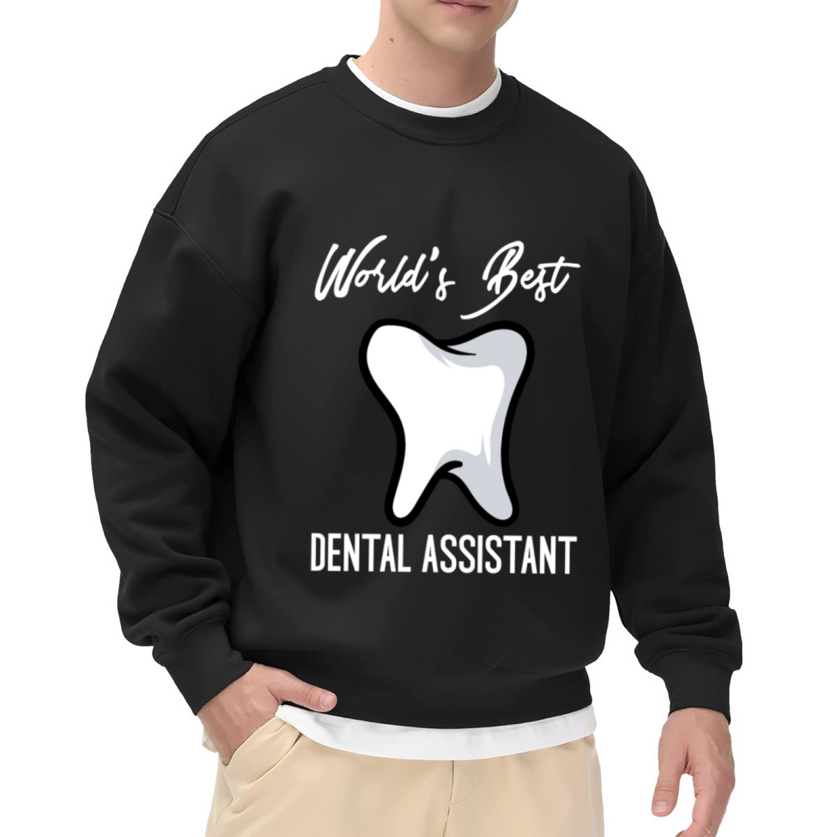 World's Best Dental Assistant Cute Tooth Graphic Crewneck Sweatshirt