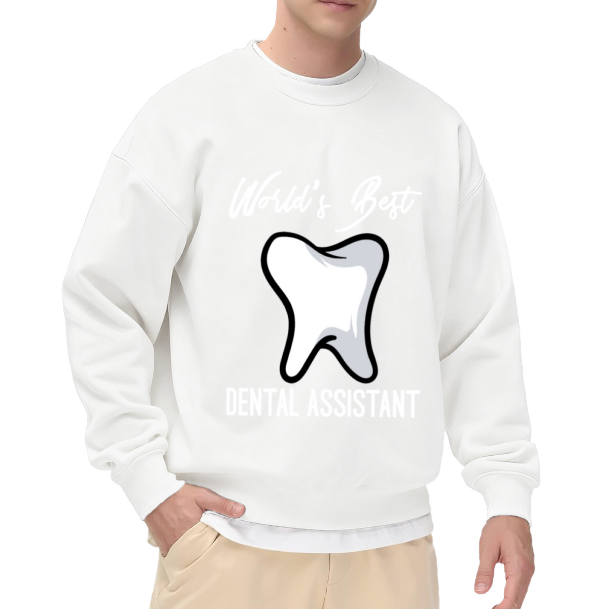 World's Best Dental Assistant Cute Tooth Graphic Crewneck Sweatshirt