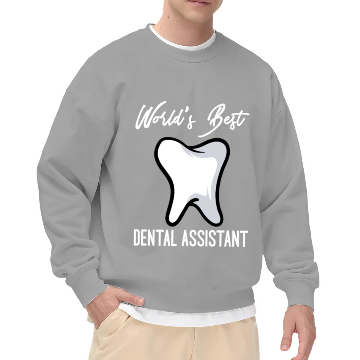 World's Best Dental Assistant Cute Tooth Graphic Crewneck Sweatshirt