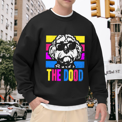 The Dood Cool Goldendoodle Dog Retro Colorful Crewneck Sweatshirt