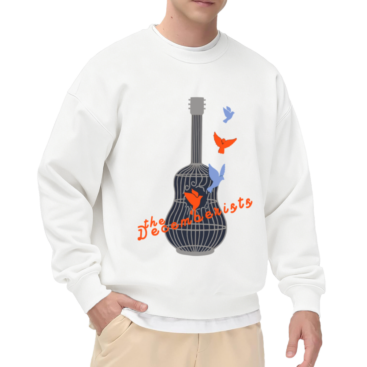The Decemberists Guitar Bird Indie Band Vintage Crewneck Sweatshirt