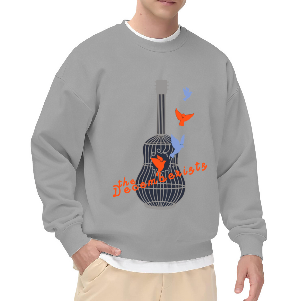 The Decemberists Guitar Bird Indie Band Vintage Crewneck Sweatshirt