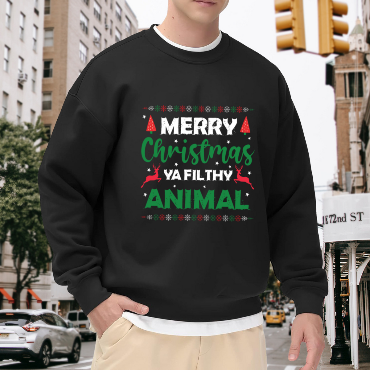 Merry Christmas Ya Filthy Animal Holiday X?mas Crewneck Sweatshirt