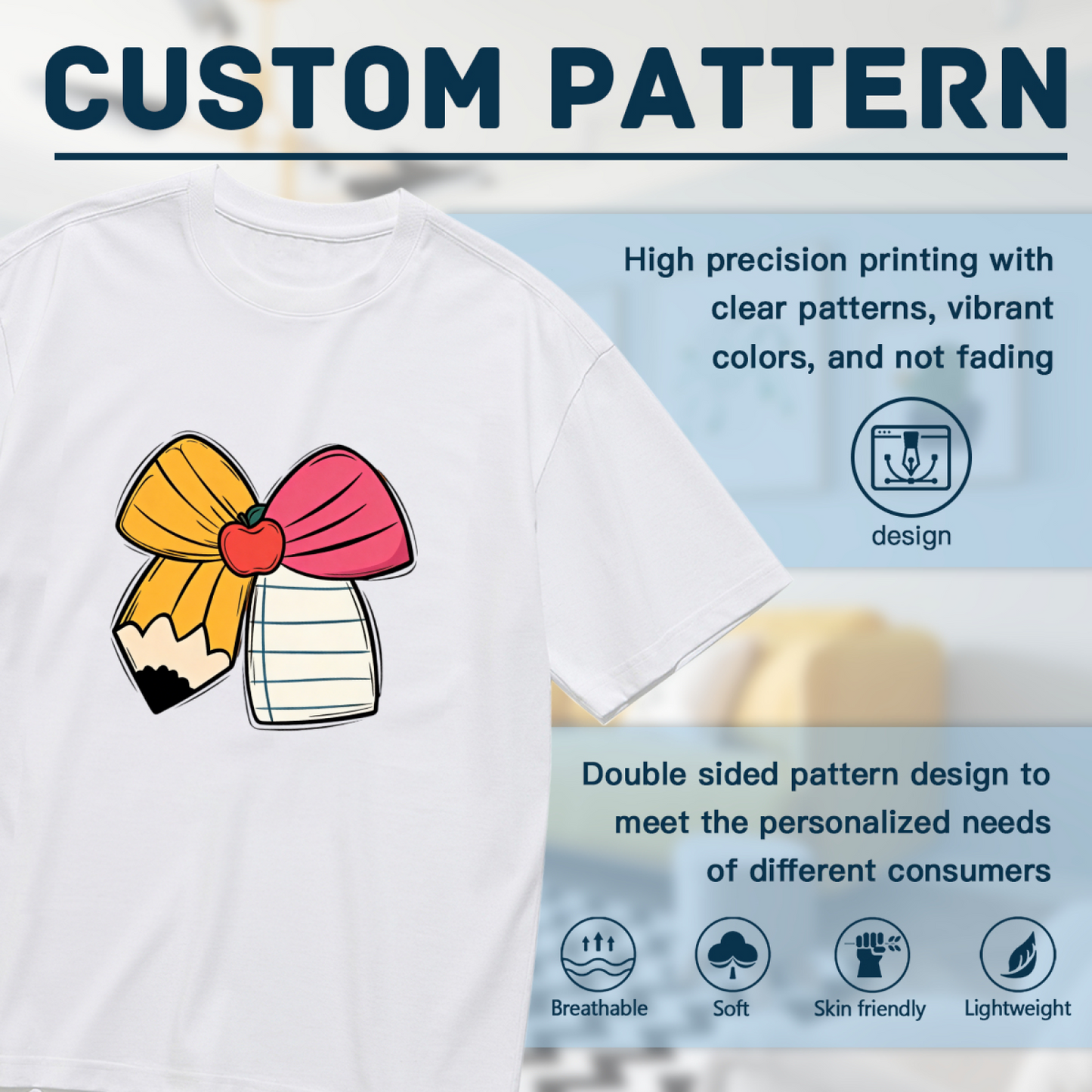 Teacher Apple Pencil Back To School Graphic Tee
