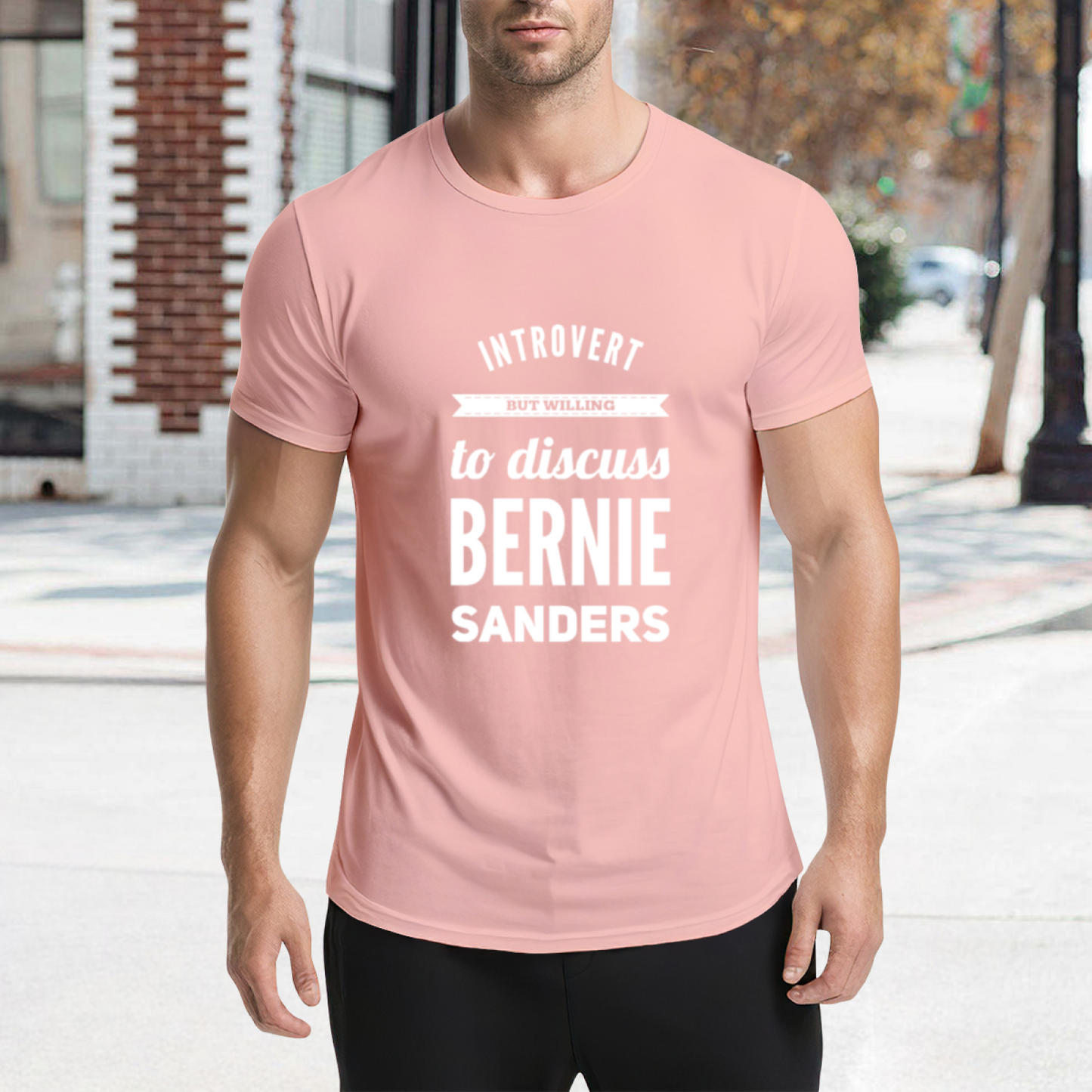 Bernie Sanders Introvert Quote Pink T-Shirt, Intellectual Liberal Artistic Top