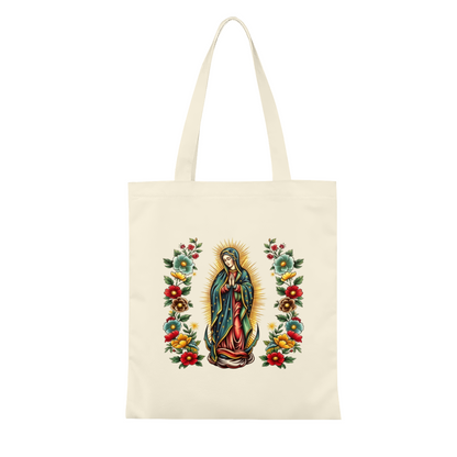 Floral Mosque Print Canvas Tote | Minimal Muslim Lightweight Carry Handbag