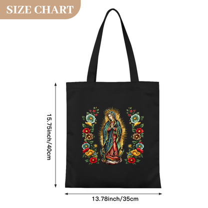 Floral Mosque Print Canvas Tote | Minimal Muslim Lightweight Carry Handbag