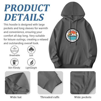 California Travel To Paradise Retro Circle Graphic Dark Gray Hoodie