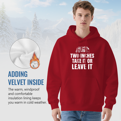 Two Inches Truck Red Hoodie, Unisex Funny Casual Comfort Pullover