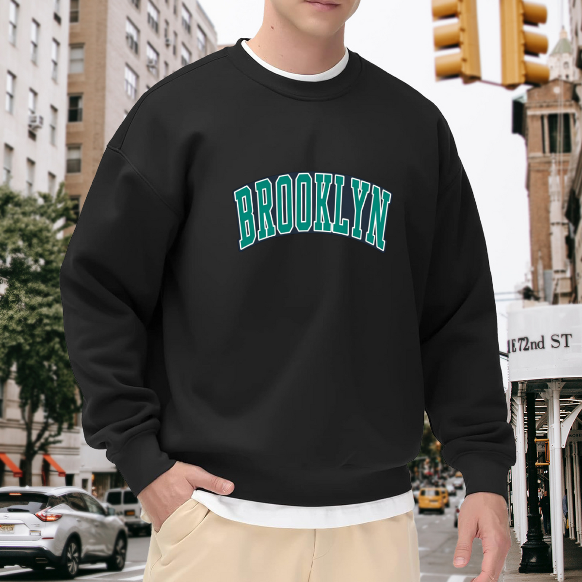 Retro Brooklyn Letter Vintage Crewneck Sweatshirt