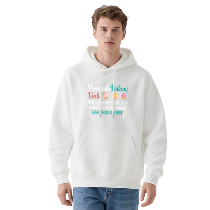 Funny Procrastibaking Baker Graphic Unisex Hoodie, Ultra Comfort Loungewear