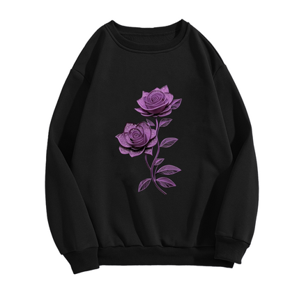 Shimmer Purple Dual Rose Art Crewneck Sweatshirt