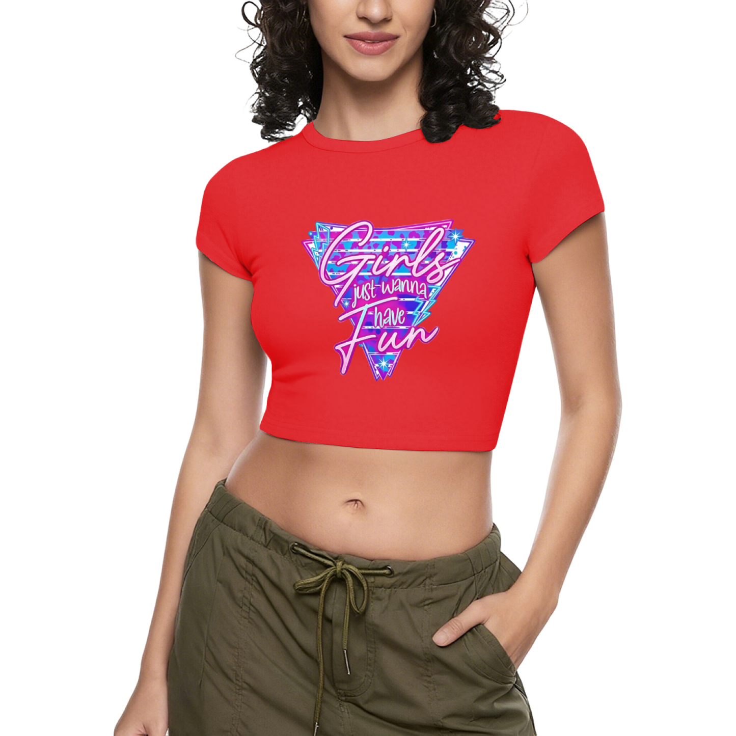 Hija de Dios Isaiah 62:3 Spanish Faith Red Crop Tee