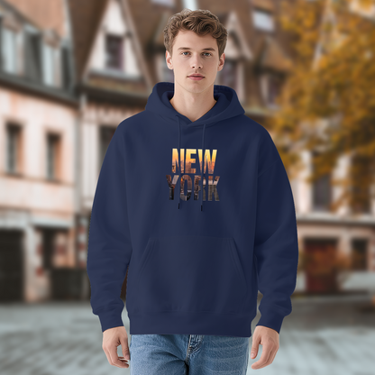 New York City Skyline Text Art Pullover Hoodie