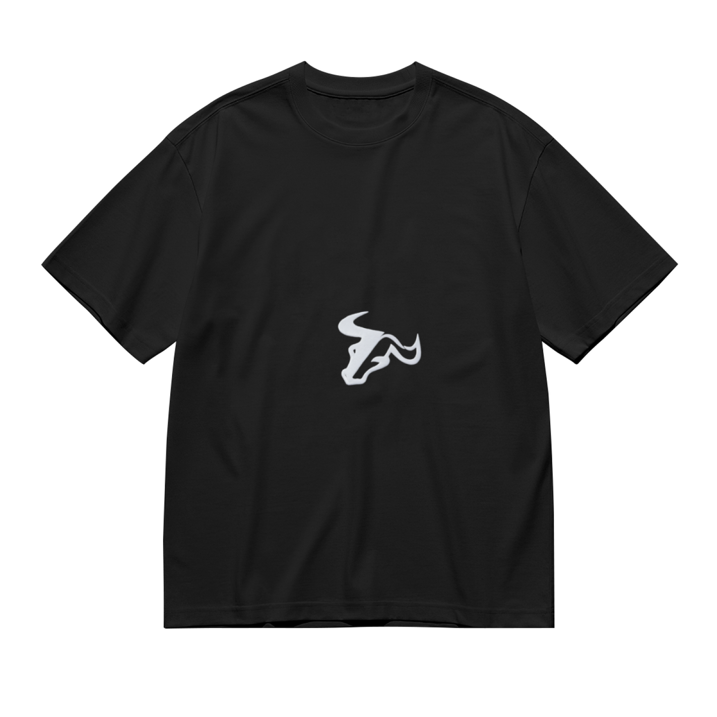 Men's Minimal Single Bull Head Sport Logo Casual Short Sleeve Tee