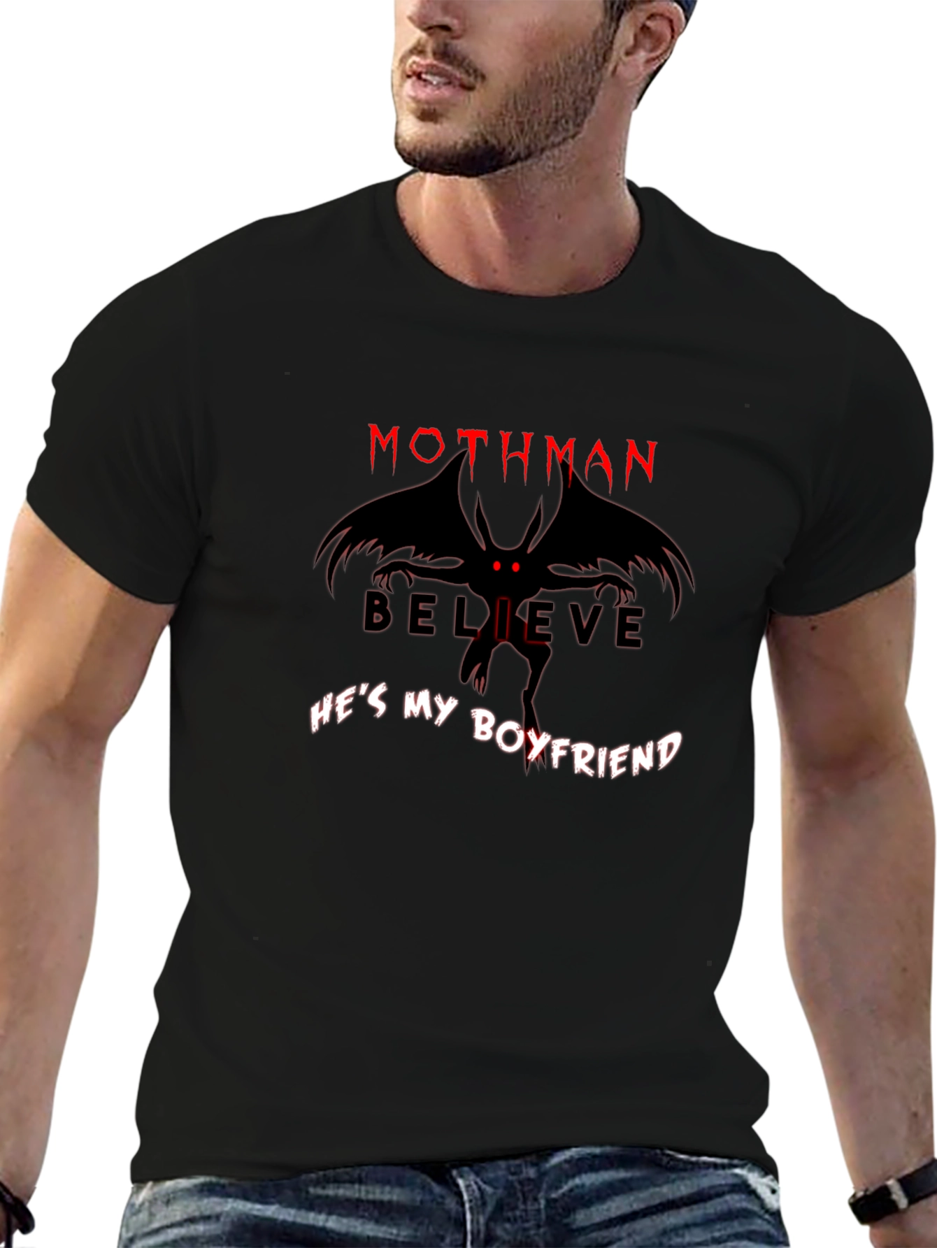 Mothman Believe Hes My Boyfriend Graphic Tee