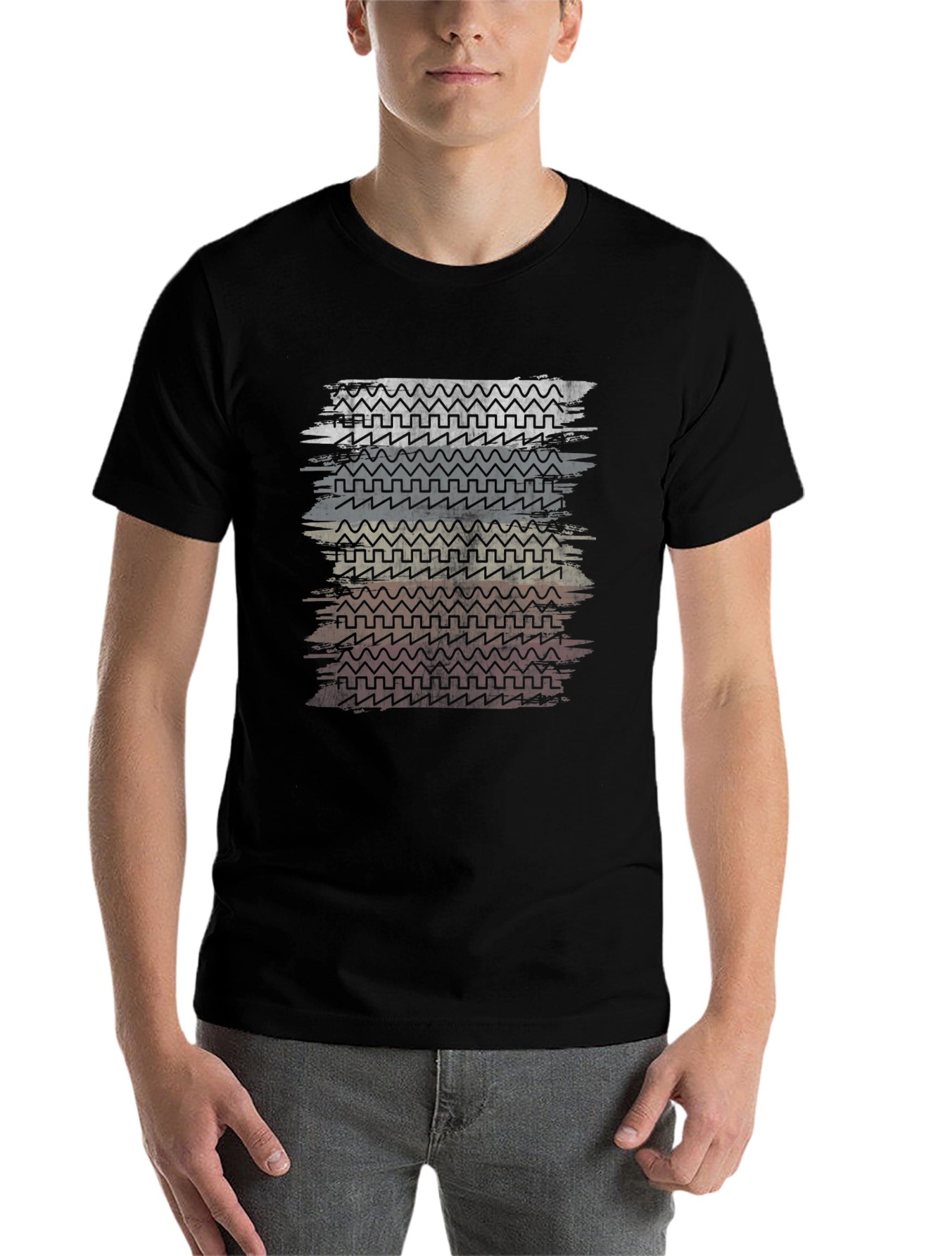 Retro Wave Pattern Mens T-Shirt