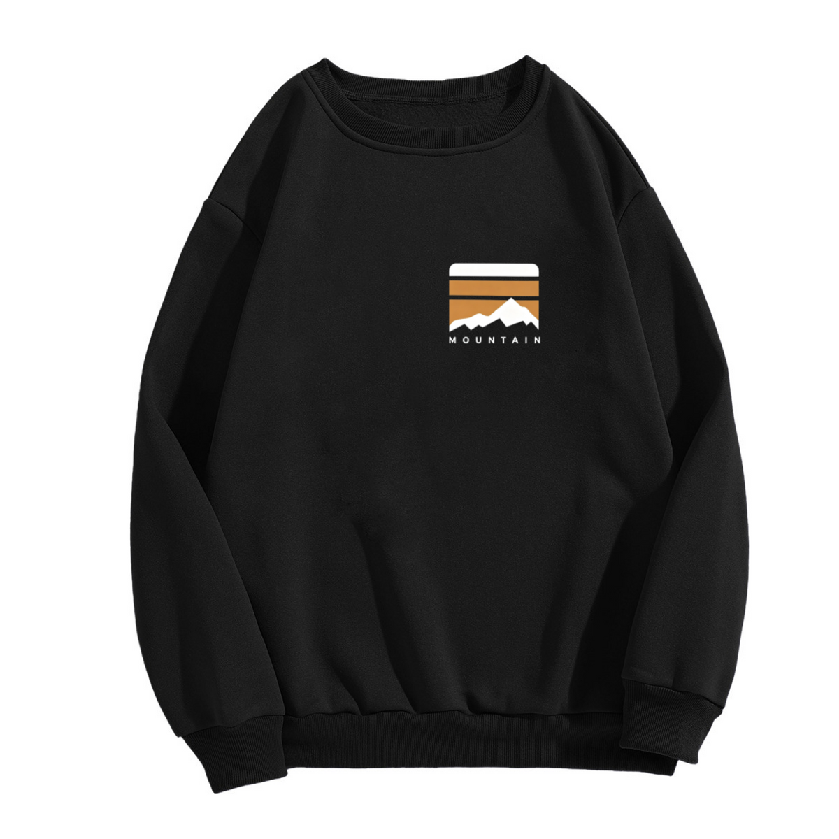 Retro Mountain Sunset Block Minimal Crew Sweatshirt
