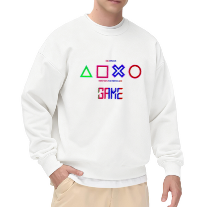 Glitch Game Buttons THE SYSTEM GAME Graphic Sweatshirt