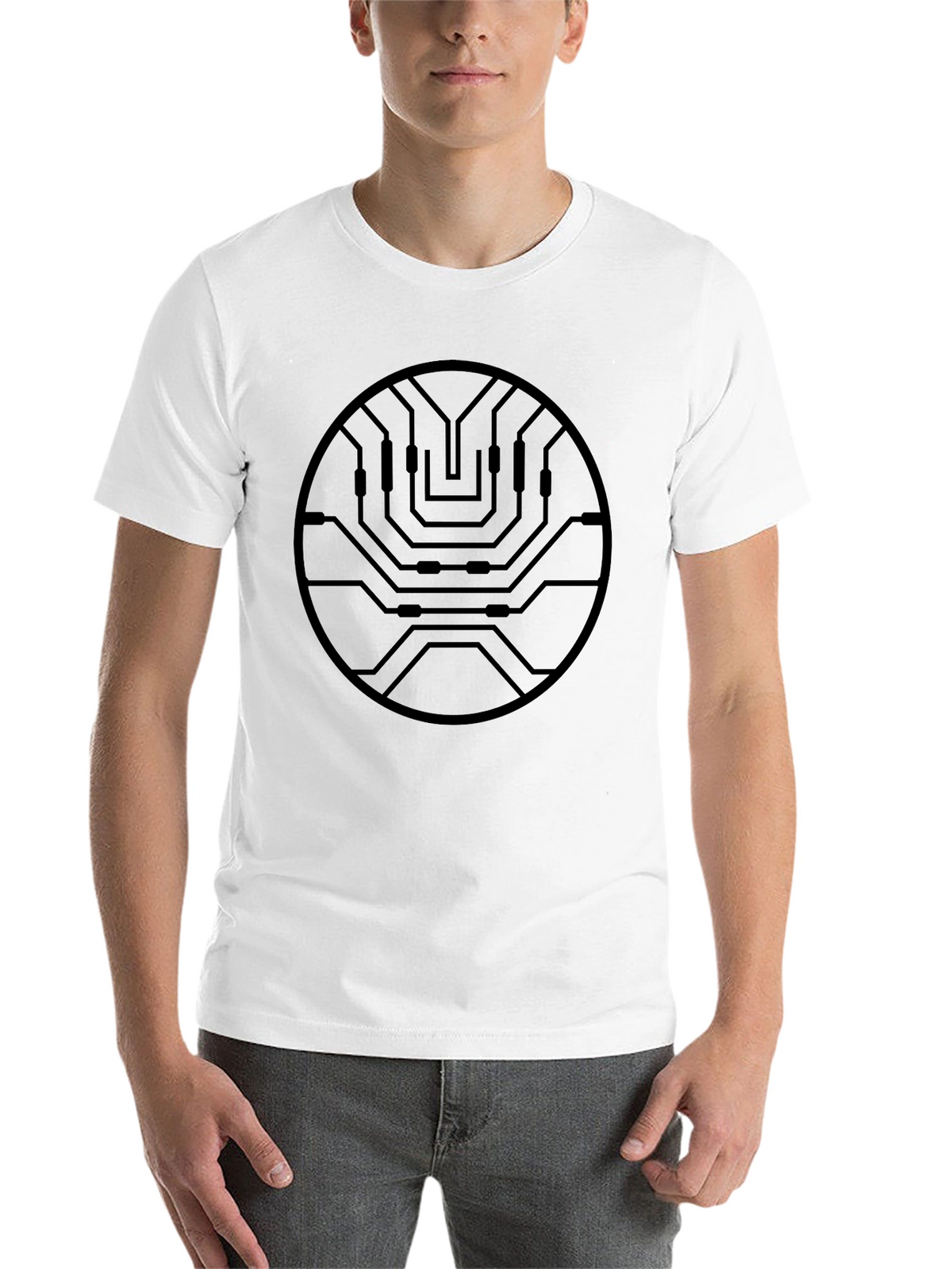 Tech Circuit Black Graphic Tee