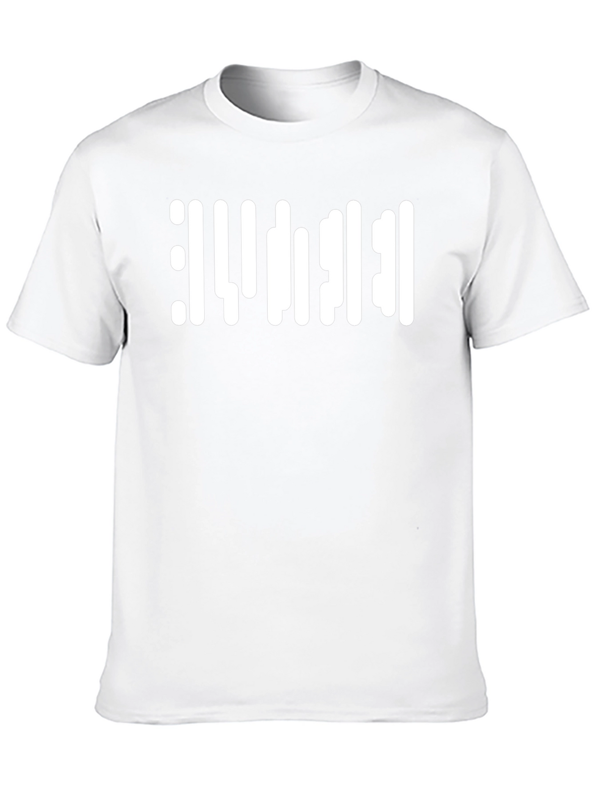 Abstract White Barcode Style Graphic T-Shirt