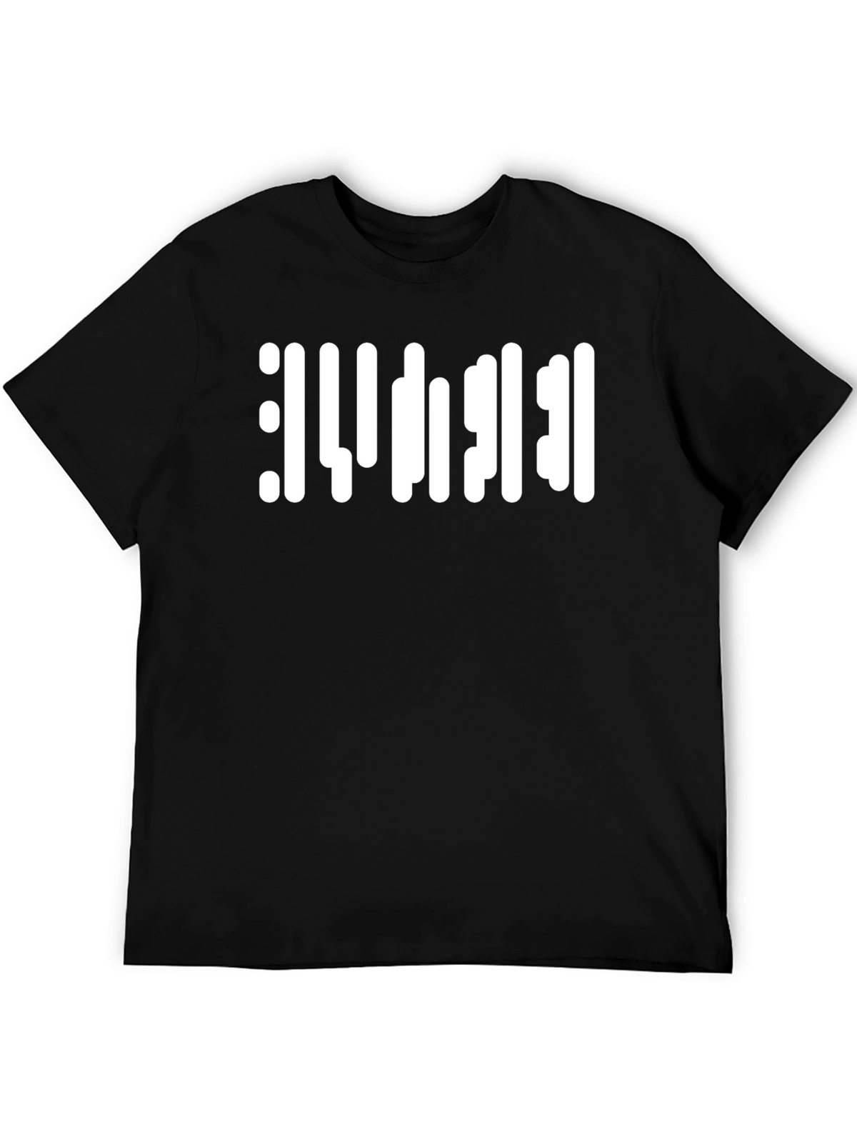 Abstract White Barcode Style Graphic T-Shirt