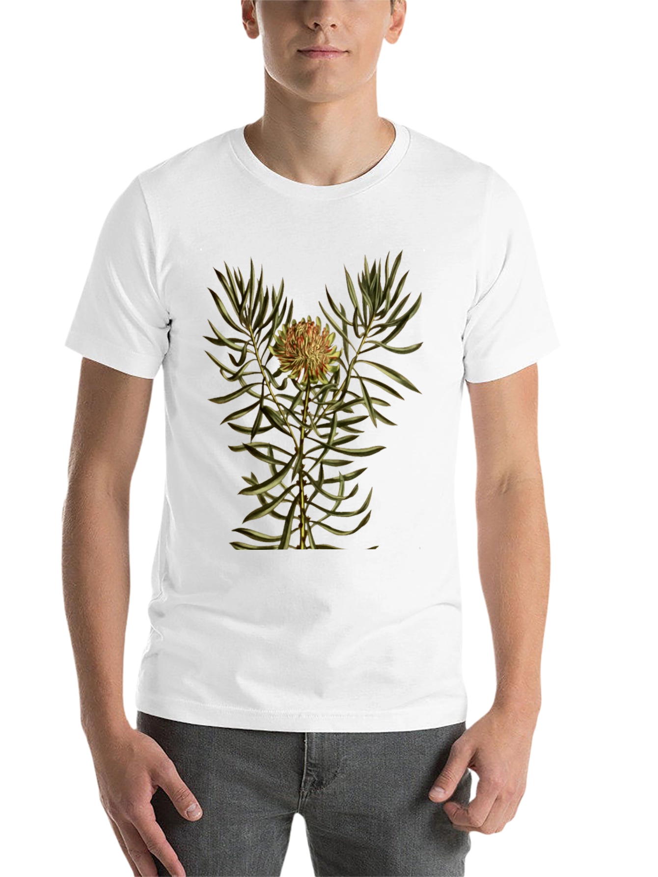 Botanical Print Black T-Shirt