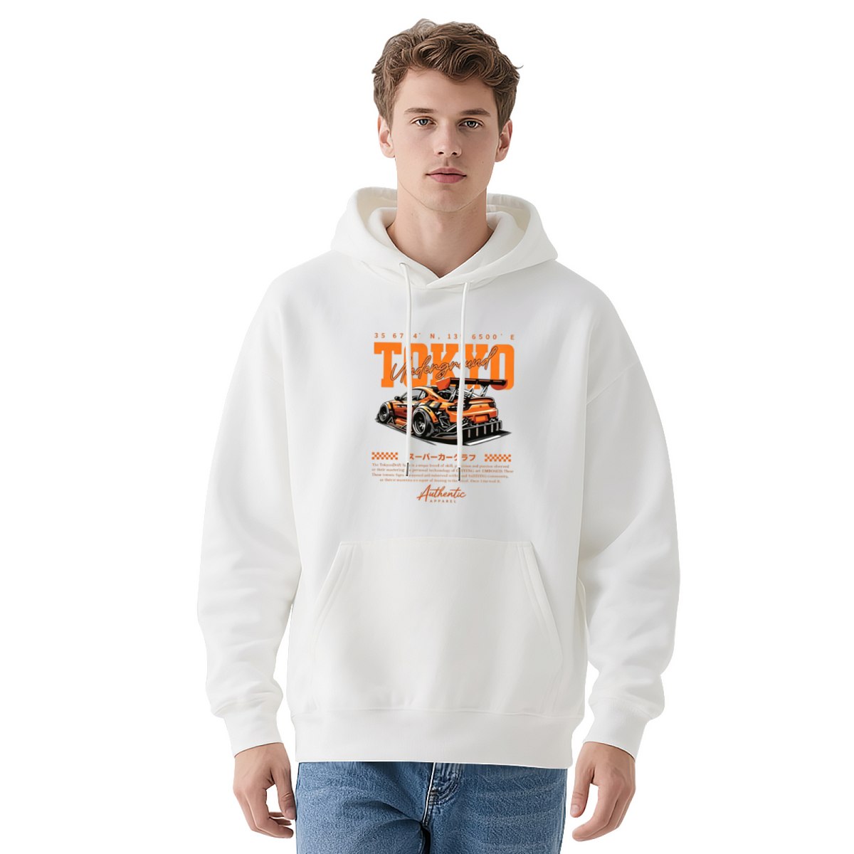 Minimal Small Smiley Accent Red Hoodie