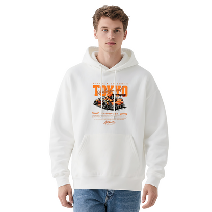 Minimal Small Smiley Accent Red Hoodie