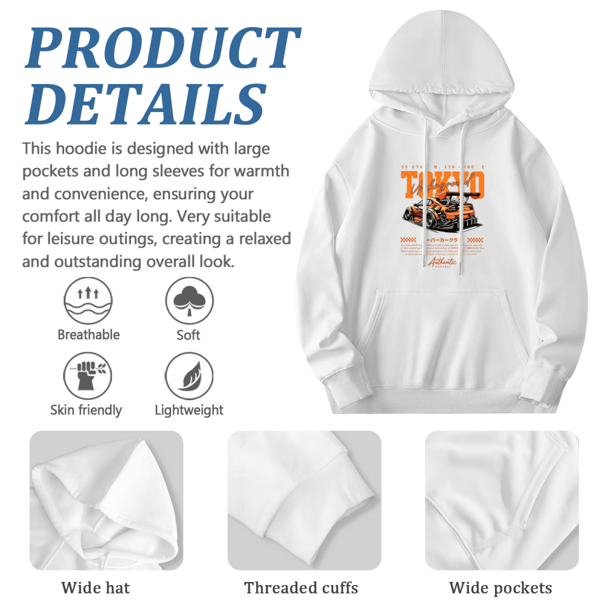 Minimal Small Smiley Accent Red Hoodie