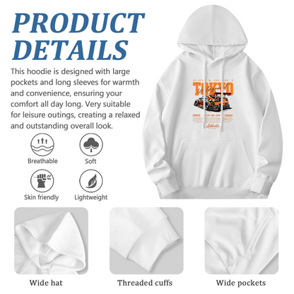 Minimal Small Smiley Accent Red Hoodie