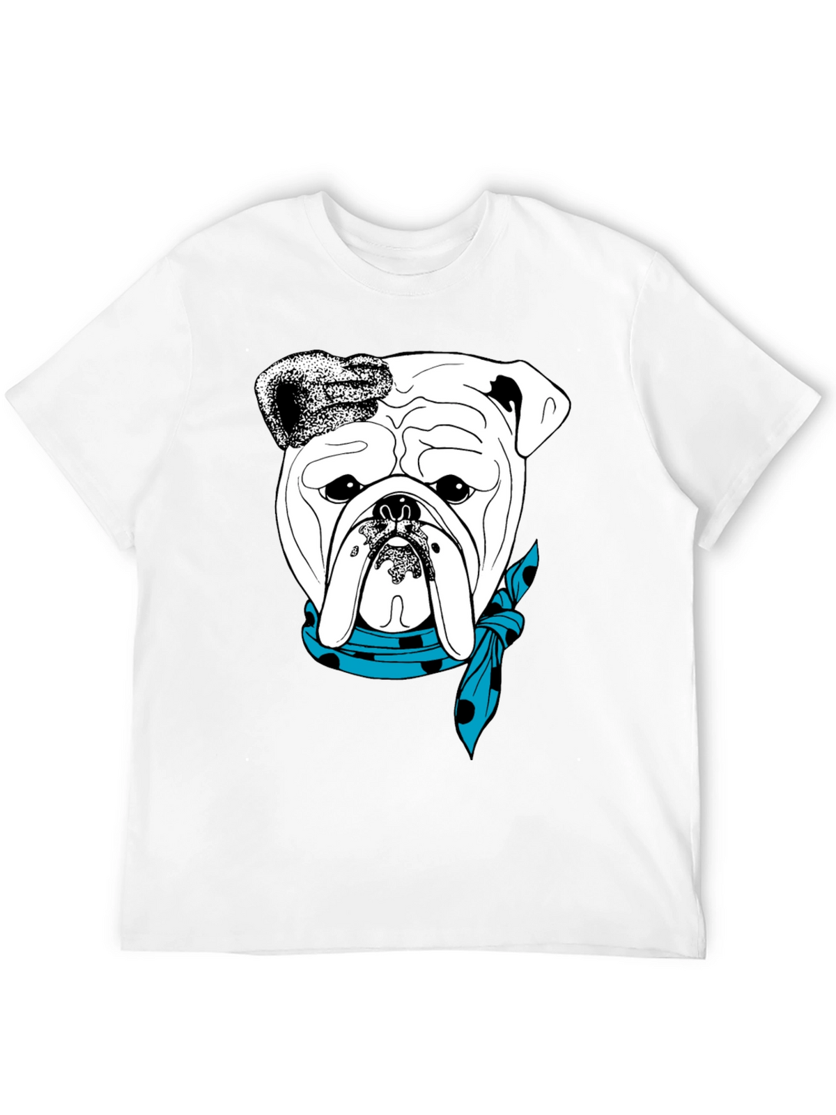Bulldog Bandana Graphic Tee - Stylish Dog Lover T-Shirt