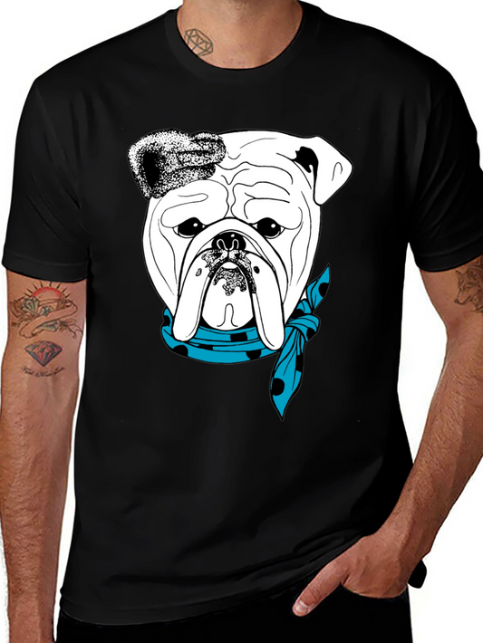 Bulldog Bandana Graphic Tee - Stylish Dog Lover T-Shirt