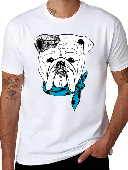 Bulldog Bandana Graphic Tee - Stylish Dog Lover T-Shirt
