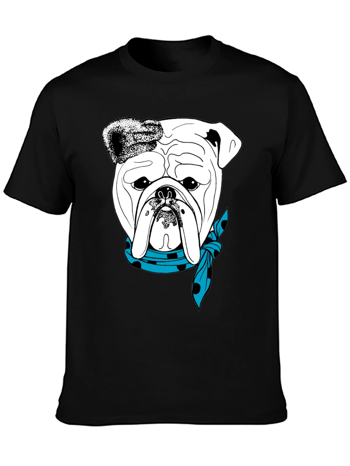 Bulldog Bandana Graphic Tee - Stylish Dog Lover T-Shirt