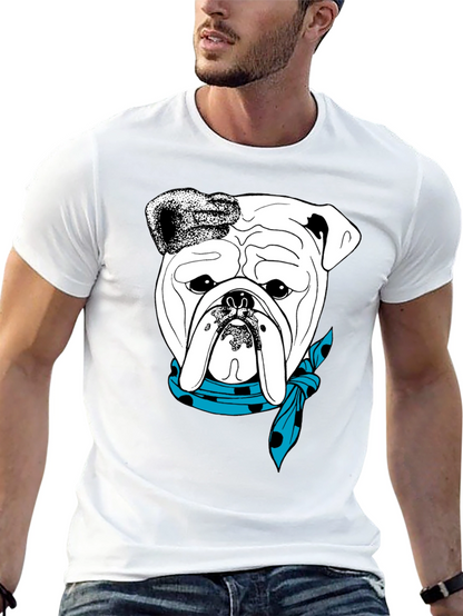 Bulldog Bandana Graphic Tee - Stylish Dog Lover T-Shirt