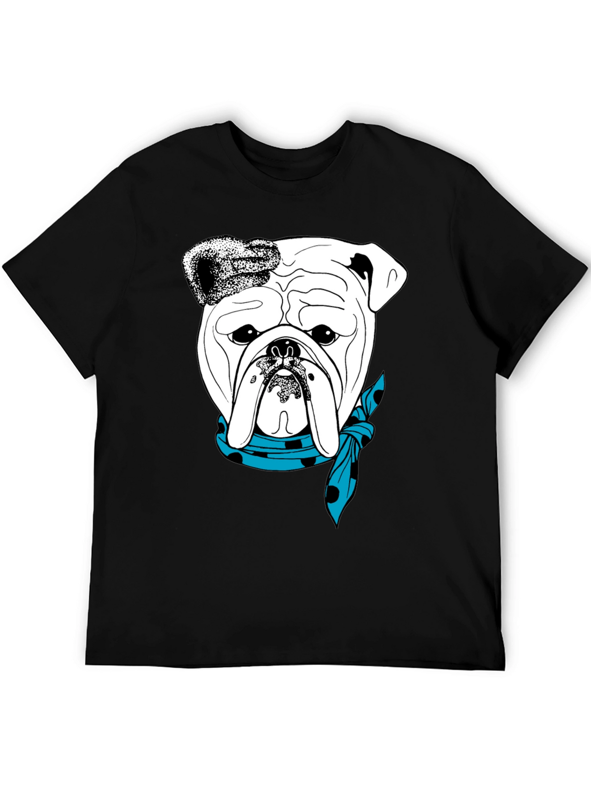 Bulldog Bandana Graphic Tee - Stylish Dog Lover T-Shirt
