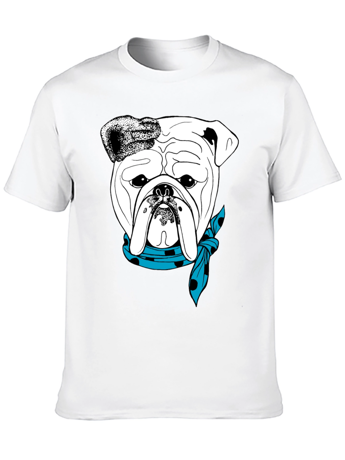 Bulldog Bandana Graphic Tee - Stylish Dog Lover T-Shirt