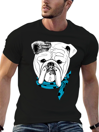 Bulldog Bandana Graphic Tee - Stylish Dog Lover T-Shirt