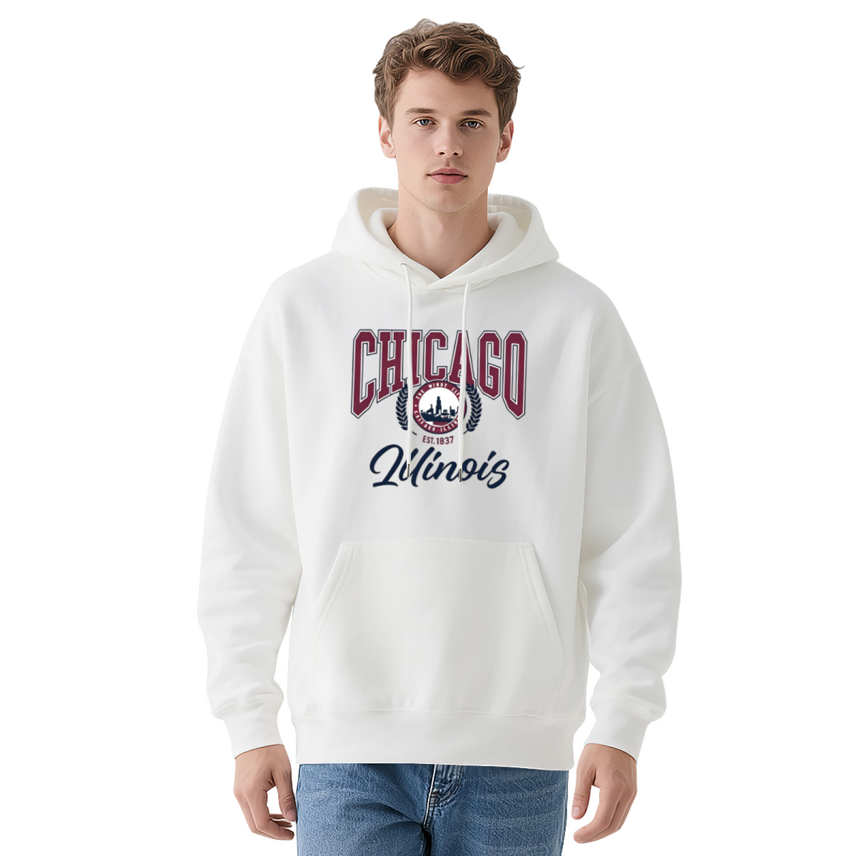 Chicago Illinois Classic Varsity City Pride Hoodie