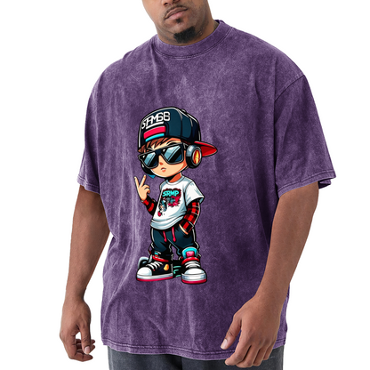 Cool Hip Hop Cartoon Boy With Headphones & Cap