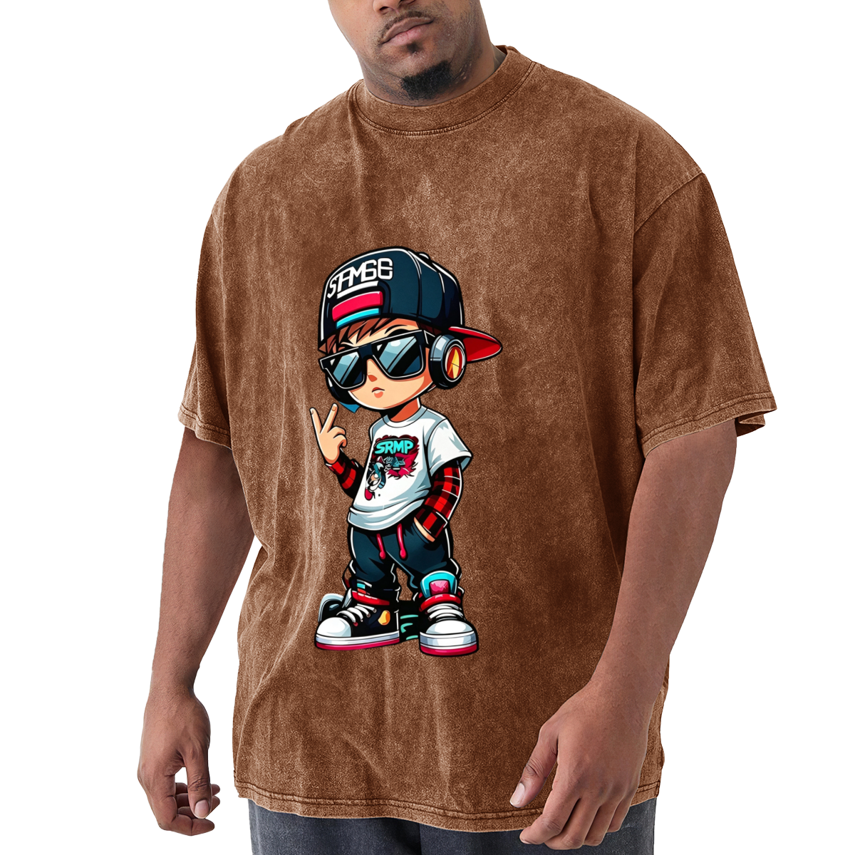 Cool Hip Hop Cartoon Boy With Headphones & Cap