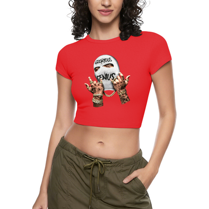 Hot Pink Glorious Genius Balaclava Streetwear Crop Top