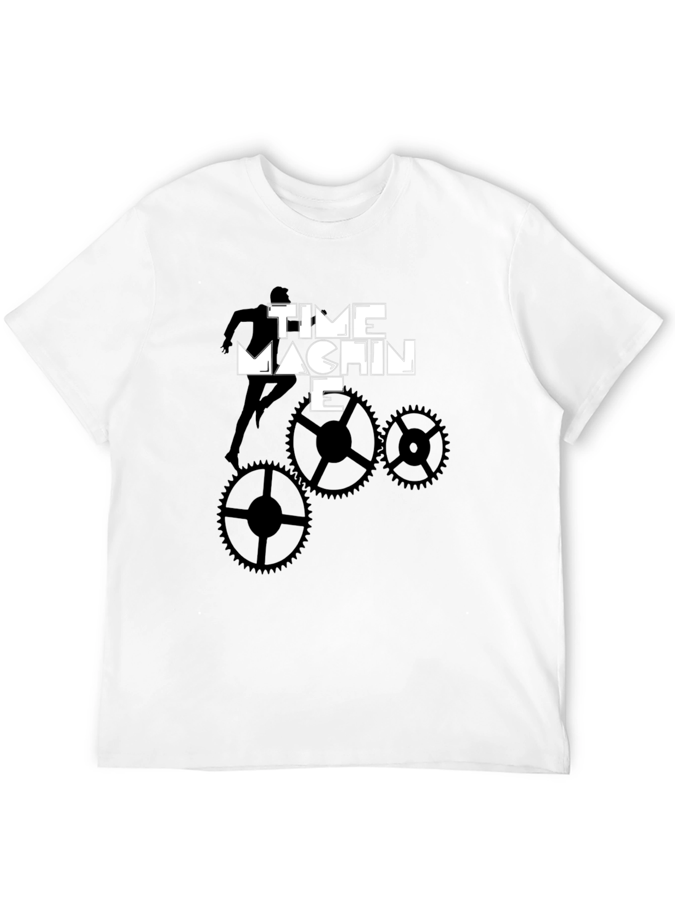 Time Machine Graphic Tee - Stylish Black Cotton T-Shirt