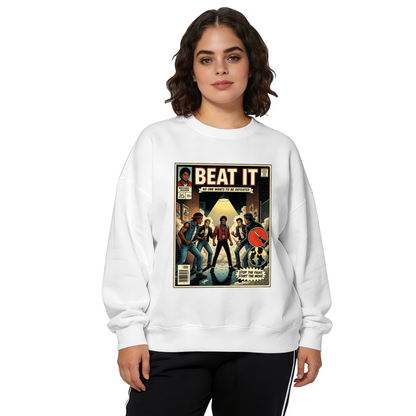 Beat It Retro Comic Book Michael Jackson Inspired Crewneck Sweatshirt