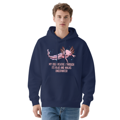 Funny Axolotl Quote White Hoodie, Aquarium Lover Ultra Soft Sweatshirt