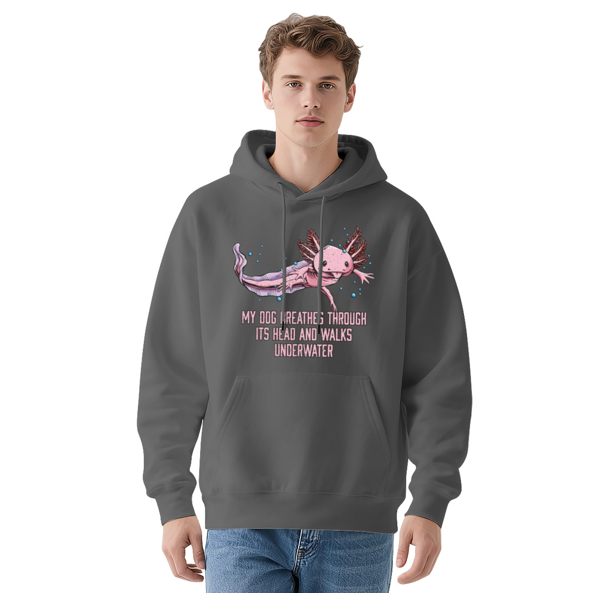 Funny Axolotl Quote White Hoodie, Aquarium Lover Ultra Soft Sweatshirt