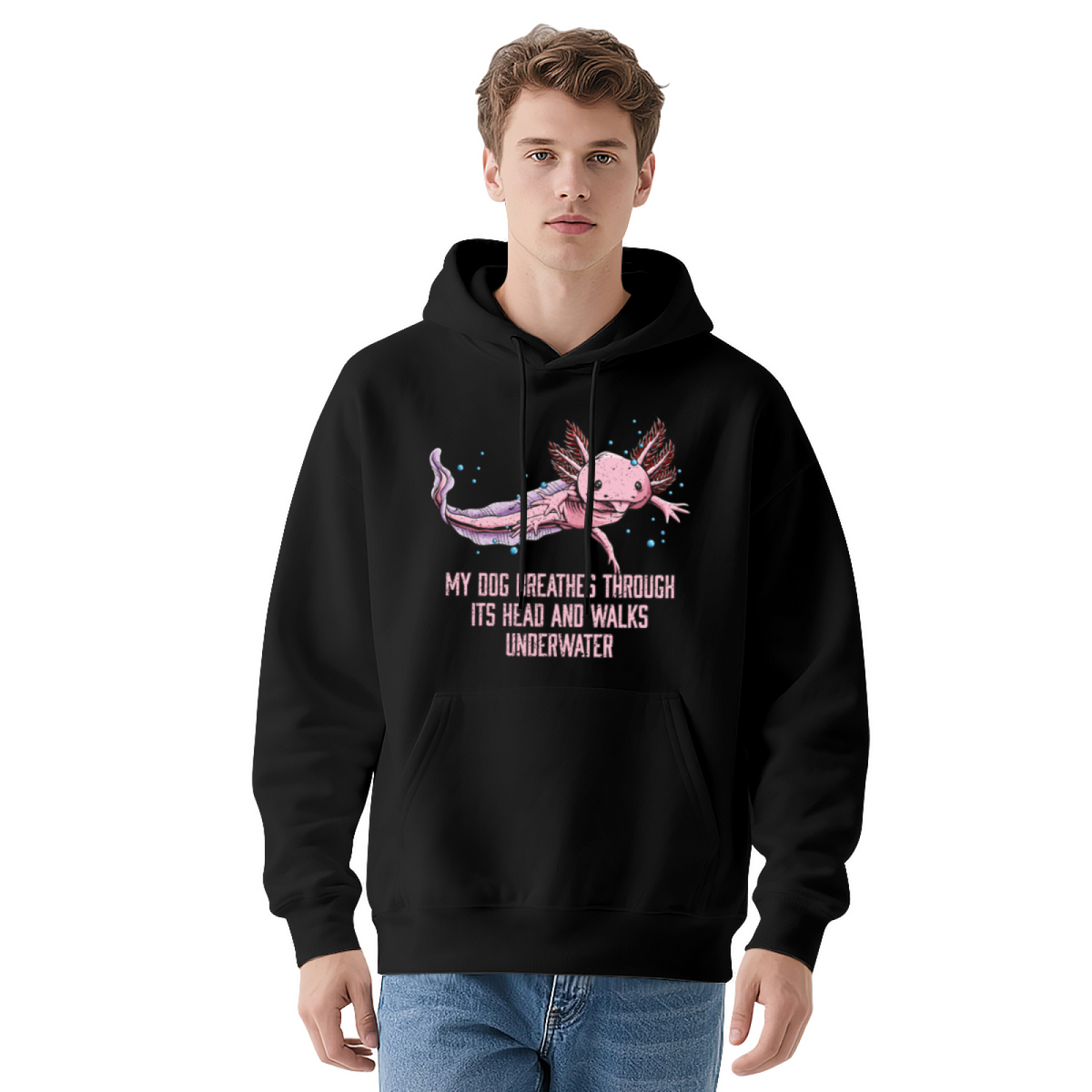 Funny Axolotl Quote White Hoodie, Aquarium Lover Ultra Soft Sweatshirt